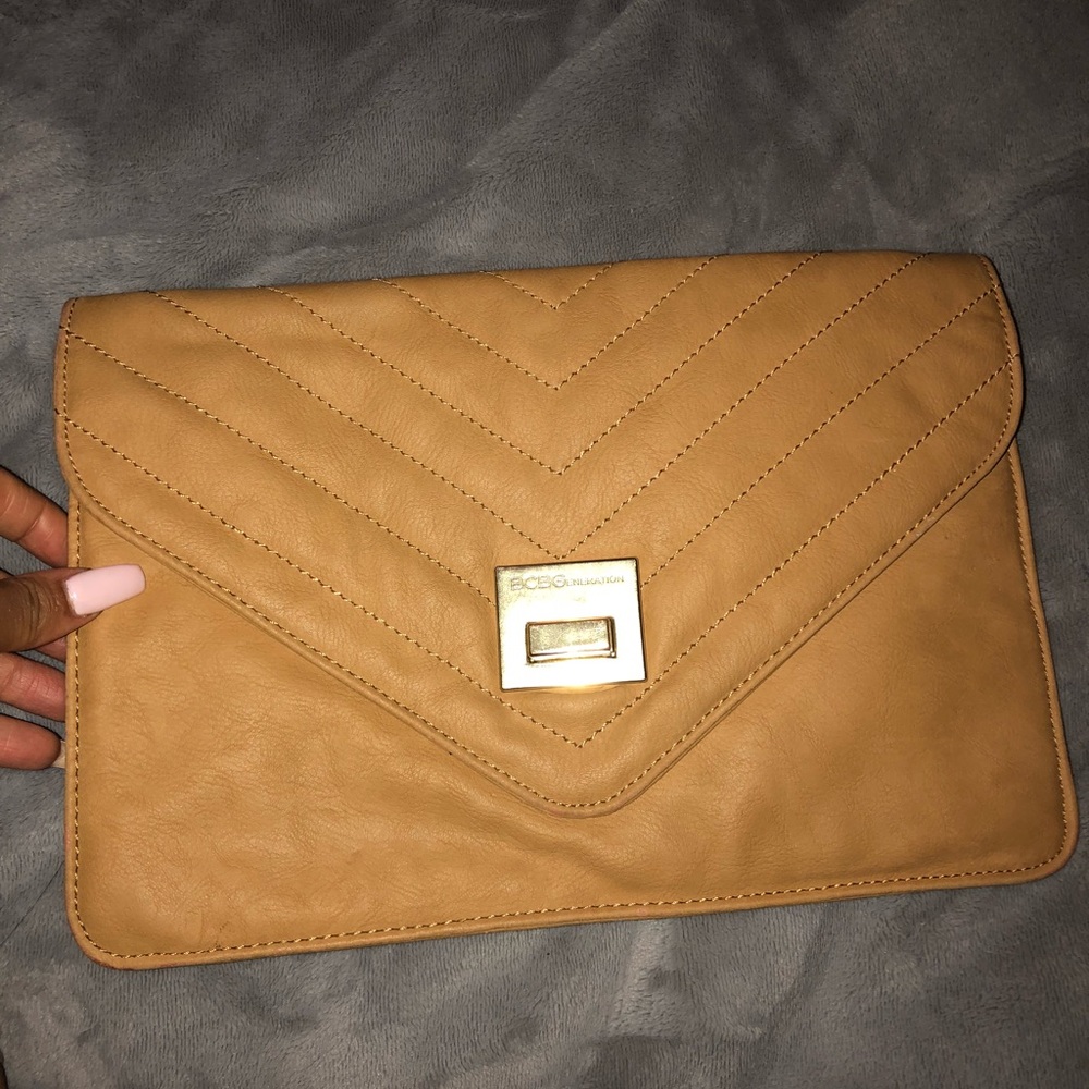 Tan BCBG clutch